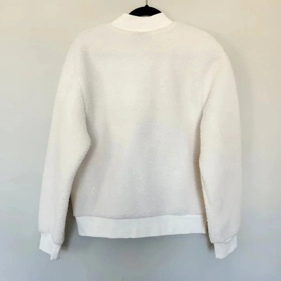 Zyia Active Womens Sherpa Teddy Jacket Size Large White Flying V Fleece - Picture 6 of 8